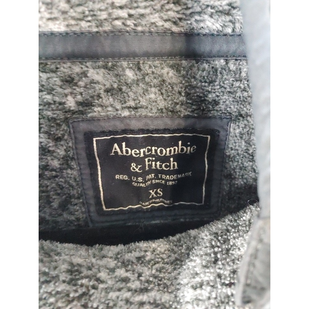 Abercrombie & Fitch Fleece 1/4 Button Snap Sweater Womens XS Gray Pullover - Picture 2 of 6